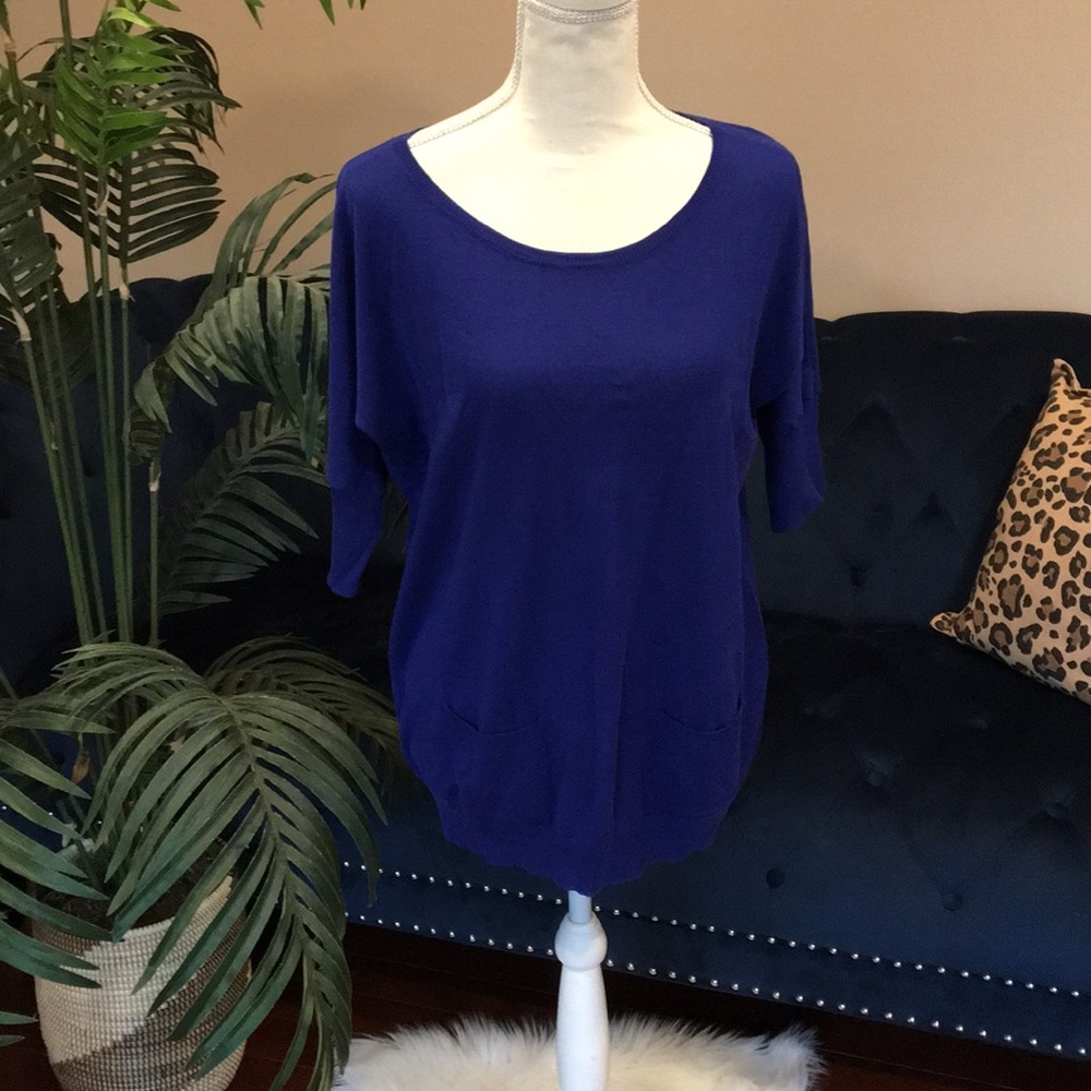 Cynthia Rowley royal blue sweater top